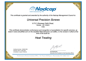 NADCAP Heat Treatment